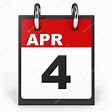 April 4. Calendar on white background. — Stock Photo © iCreative3D ...