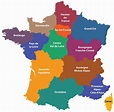 Karte der Regionen Frankreichs: politische und staatliche Karte von ...