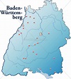 Karte von Baden-Wuerttemberg als Übersichtskarte in - Lizenzfreies Bild ...