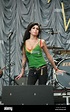 Amy Winehouse performing on the Pyramid stage Glastonbury Festival 2007 ...