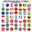 Colección de banderas redondas, banderas del mundo más populares ...