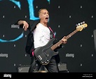 Theo Ellis of Wolf Alice performing on the Pyramid Stage during the ...