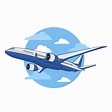 Airplane illustration, view of a flying aircraft 4823878 Vector Art at ...