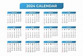 2024 calendar template, simple and easy to use 4686320 Vector Art at ...