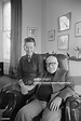 English actor Arthur Lowe pictured with his wife Joan Cooper at home ...