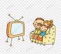 卡通手绘家庭看电视元素素材下载-正版素材401815449-摄图网