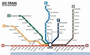 Toronto trains Go Transit map - Map of Toronto trains Go Transit (Canada)