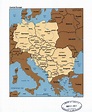 Mapa grande política detallado de Europa Central, con las marcas de ...