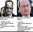 Senator Armstrong in Metal Gear: - Absolute chad - Have funny memes ...