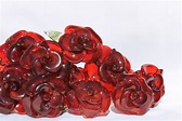 Buy a Custom Dozen Glass Roses Flower Long Stemmed Untamed Rose Red ...