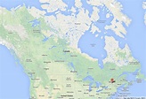 Montreal on Map of Canada