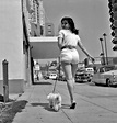 Joan Bradshaw Walking Her Poodle on Hollywood & Vine, 1957 ~ Vintage ...