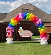 Rainbow Balloon Arch in 2021 | Rainbow balloons, Birthday balloon ...