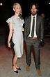 Artist Alexandra Grant (L) and Keanu Reeves attend the UNAIDS Gala ...