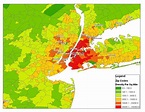 NYC population density map - New York City population map (New York - USA)