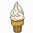 Vanilla Flavored Ice Cream Cone, Ice Cream Cone Clipart, Ice Cream ...