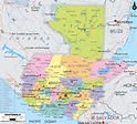 Mapa de Guatemala con Nombres, Departamentos y Municipios 【Para ...