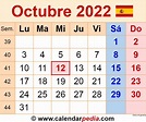 Octubre 2022 En 2022 Calendario Para Escribir Plantilla De Calendario ...