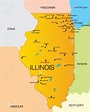 Chicago en un mapa - Chicago mapa del estado (Estados unidos de América)