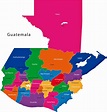 Mapa de regiones y provincias de Guatemala - OrangeSmile.com