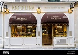 Angelina chocolate shop storefront and interior, Paris, France Stock ...