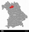 Bamberg county red highlighted in map of Bavaria Germany Stock Photo ...