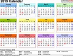 2019 Calendar - Free Printable Templates