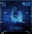 Elemento químico de calcio, signo con número atómico y peso atómico ...