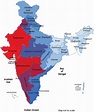 Heat map of India showing States and Union Territories of India ...