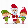 Elfos con Santa Claus - rompecabezas en línea