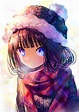 Wallpaper : anime girls, original characters, blue eyes, winter ...