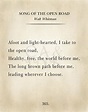 Walt Whitman Poem. Song of the Open Road Inspirational - Etsy