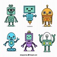 Colección personaje de robot dibujado a mano | Vector Premium