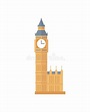 Viejo Ben Tower Grande Famoso Con El Reloj De Inglaterra Ilustración ...