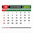 Kalender November 2023, November, Kalender, Bulan PNG dan Vektor dengan ...