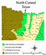 Map of the North Central Texas region and biotic regions. | Download ...