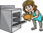 Woman Baking Cake Cartoon Vector Clipart - FriendlyStock