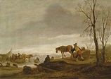 Isaac van Ostade (Haarlem 1621-1649) , A winter landscape with figures ...
