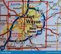 Map Image of Fort Wayne Indiana Stock Image - Image of county ...
