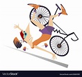 Cyclist falling down from the bicycle Royalty Free Vector