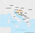 Croacia en el mapa mundial: países circundantes y ubicación en el mapa ...
