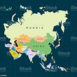 Ilustración de Continente Del Territorio De Asia Fondo Oscuro ...
