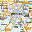 Muenchen carte - Munich centre-ville de la carte (Bavière - Allemagne)