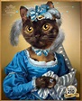 Su retrato de gato en la pintura clásica impresión de lienzo | Etsy