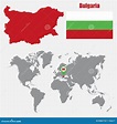 Bulgaria Map on a World Map with Flag and Map Pointer. Vector ...