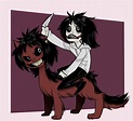 Jeff riding smile dog | Creepypastas