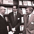 Eugene Feenberg (center) conversing with Joseph Hirschfelder (left) and ...