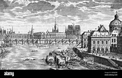 Una vista general de París en el siglo XVII, mostrando Le Pont Neuf- y ...