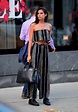sara sampaio in a striped two piece outfit leaving a photoshoot in new ...