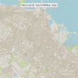 Palo Alto California US City Street Map Digital Art by Frank Ramspott ...